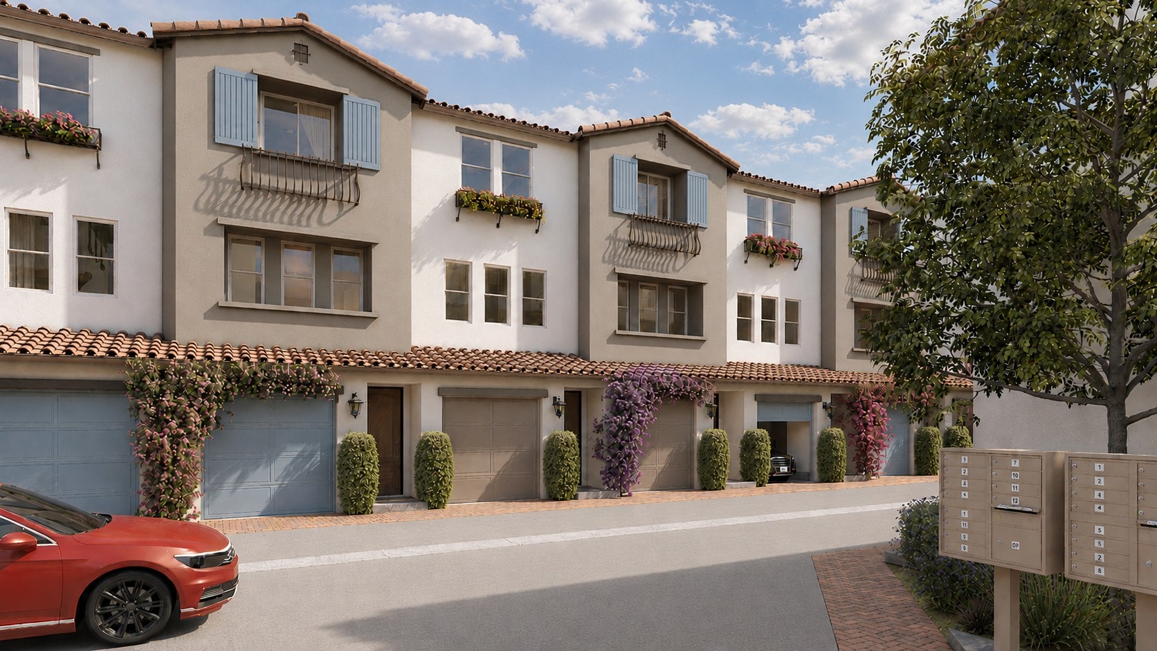 Interior courtyard rendering — day